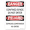 Signmission OSHA Danger Sign, Confined Space Do Not Enter Bilingual, 10in X 7in Aluminum, 10" W, 7" H, Landscape OS-DS-A-710-L-19284 - alternate 1